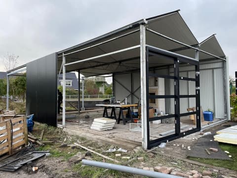Fase 1 van de renovatie van kasschuur Doerstaete in Wateringen