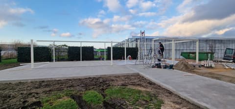 Fase 7 van de nieuwbouw van de schuur in Poeldijk