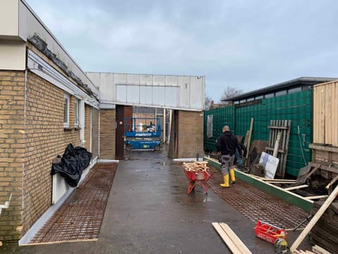 Fase 5 van de renovatie van bedrijfsruimte Koornneef Versmarkt in 's-Gravenzande