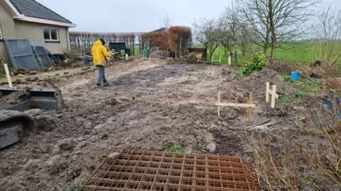 Fase 9 van de nieuwbouw van de schuur in Maasland