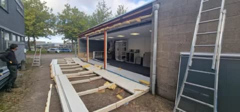Fase 1 van de renovatie van bedrijfspand Tegelfloor in Breda